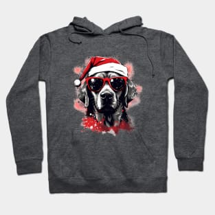 Magical Christmas Labrador in the snow: cute four-legged friend with festive hat Hoodie